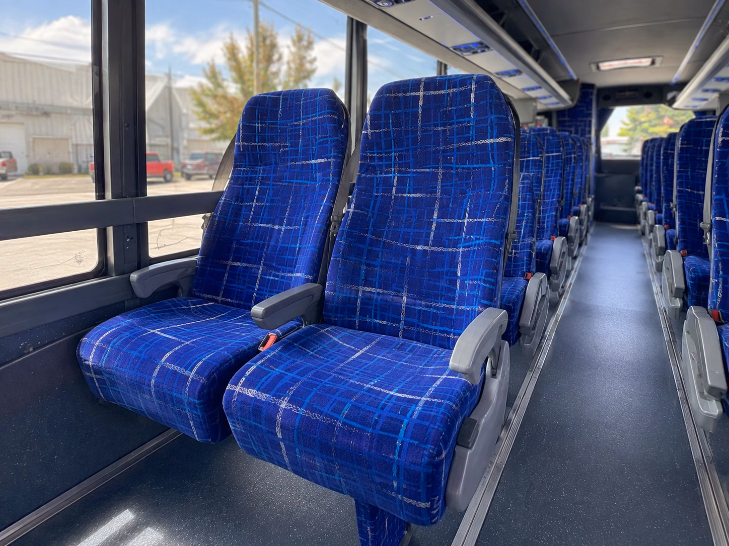 hoover charter bus rental interior